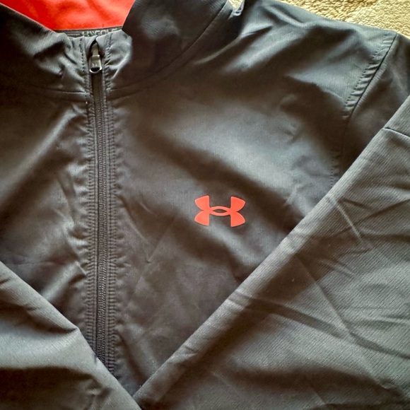 Under Armour Venom Red Men’s Storm Windstrike Full Zip Jacket Long Sleeve - Picture 8 of 10
